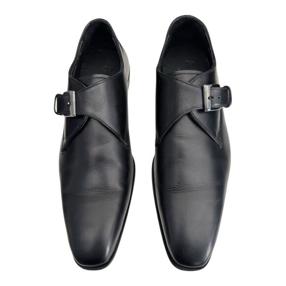 Massimo Matteo Tuscany Single Monk Black Men’s 9M All Leather Dress Shoes main image 11